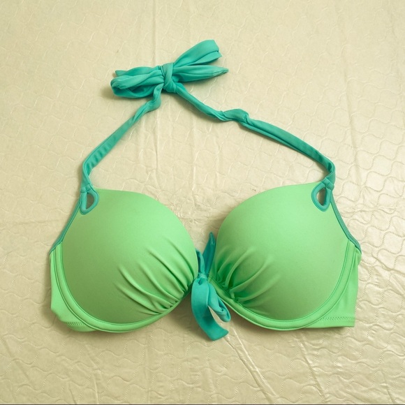 Victoria’s Secret green and blue padded bikini top - Picture 5 of 8